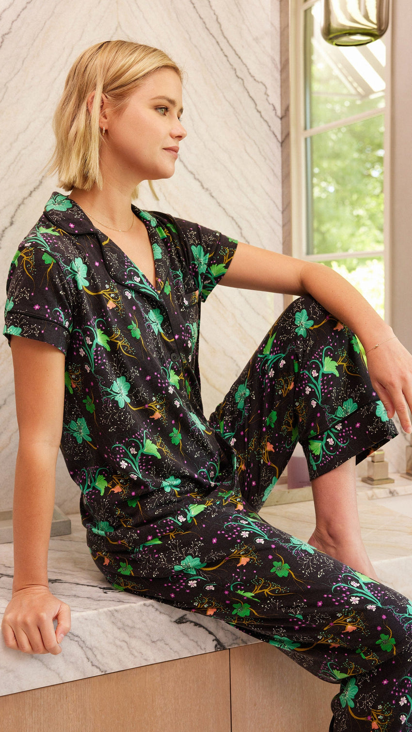 Stargazer Pima Knit Capri Wide Black