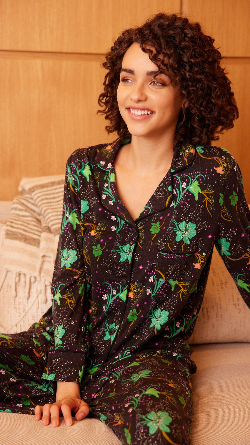 Stargazer Pima Knit Pajama Wide Black