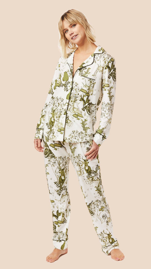 Woodside Pima Knit Pajama Extra Wide White