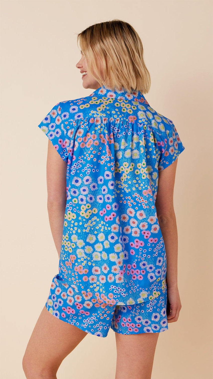 Cerulean Floral Luxe Pima Short Set Hover Extra Blue