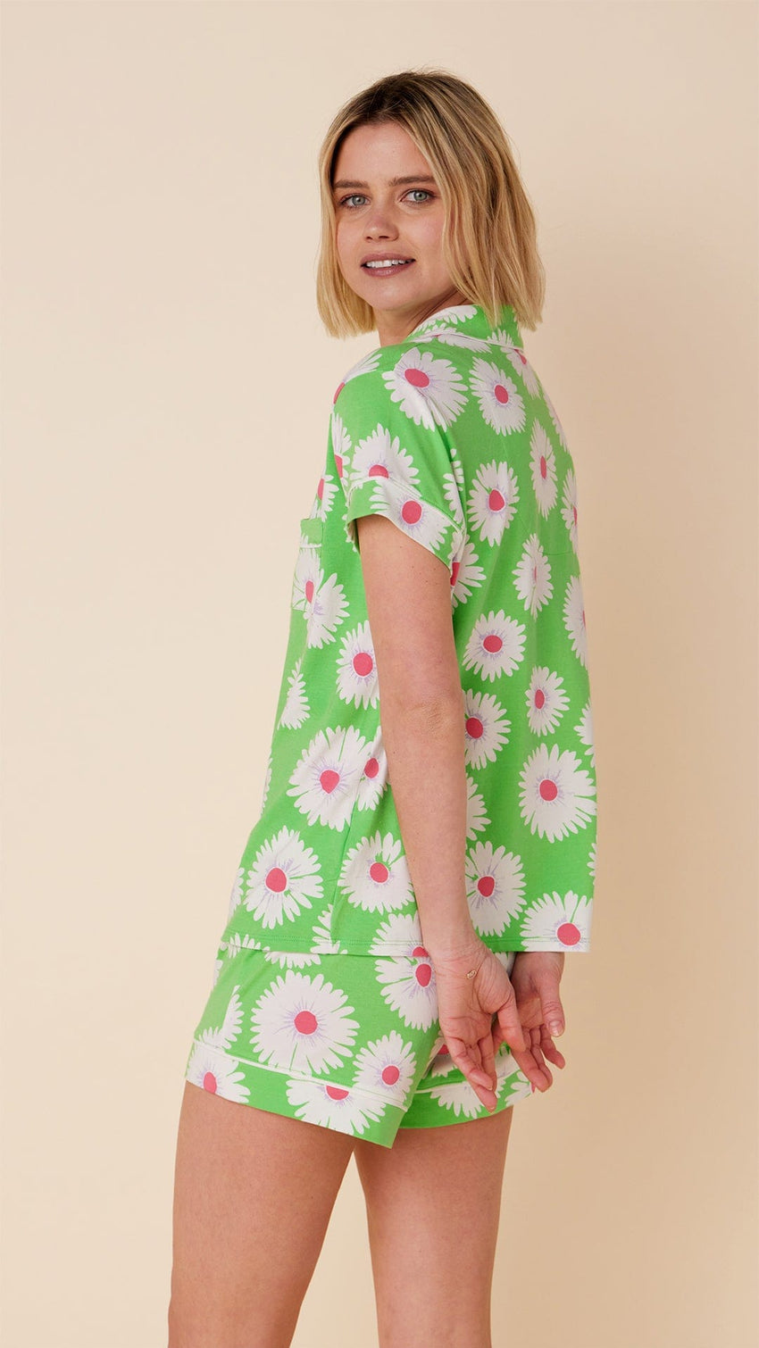 Daisies for Days Pima Knit Short Set Extra Green