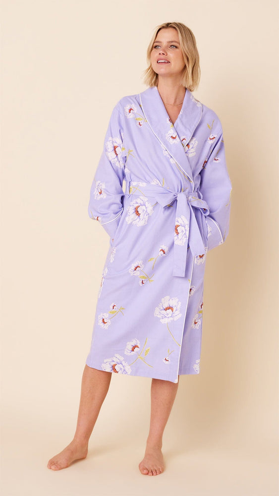 Isabella Shawl Collar Flannel Robe Main Lavender