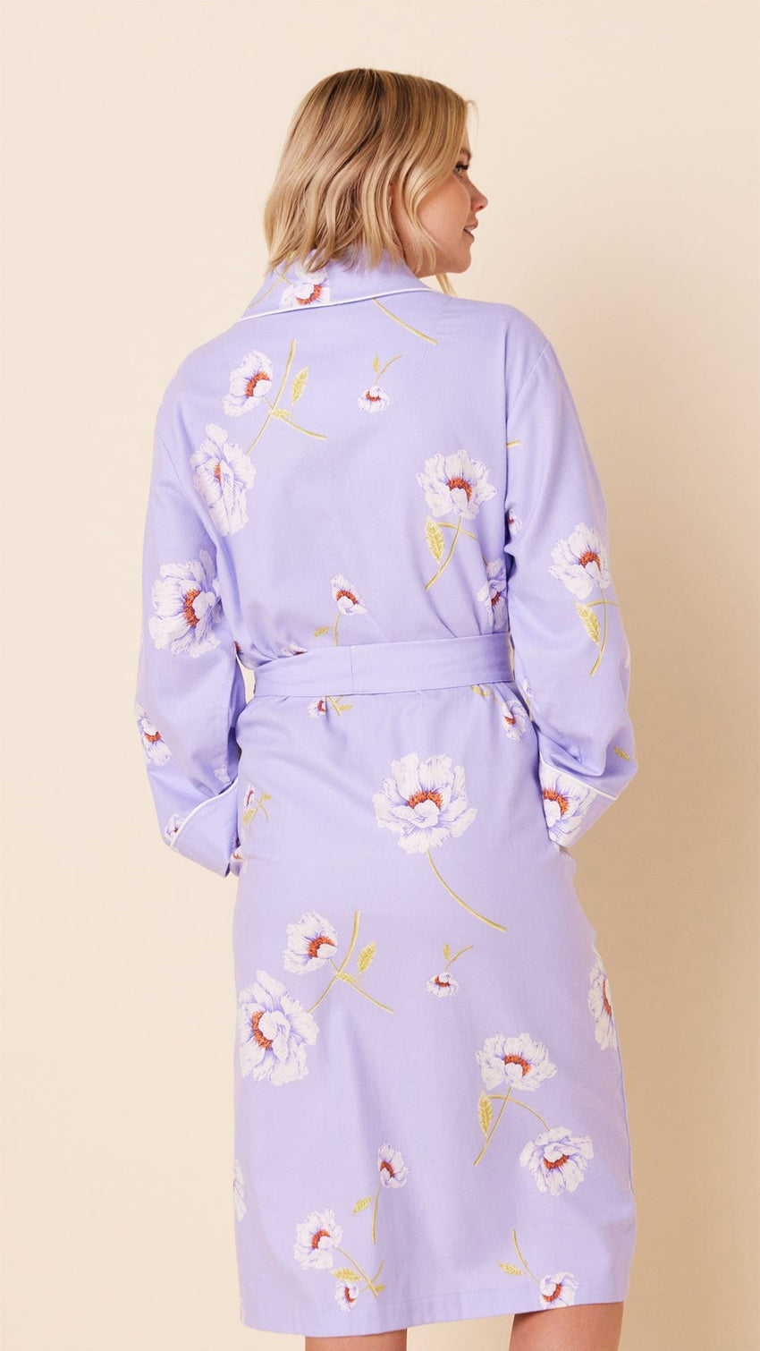 Isabella Shawl Collar Flannel Robe Hover Lavender