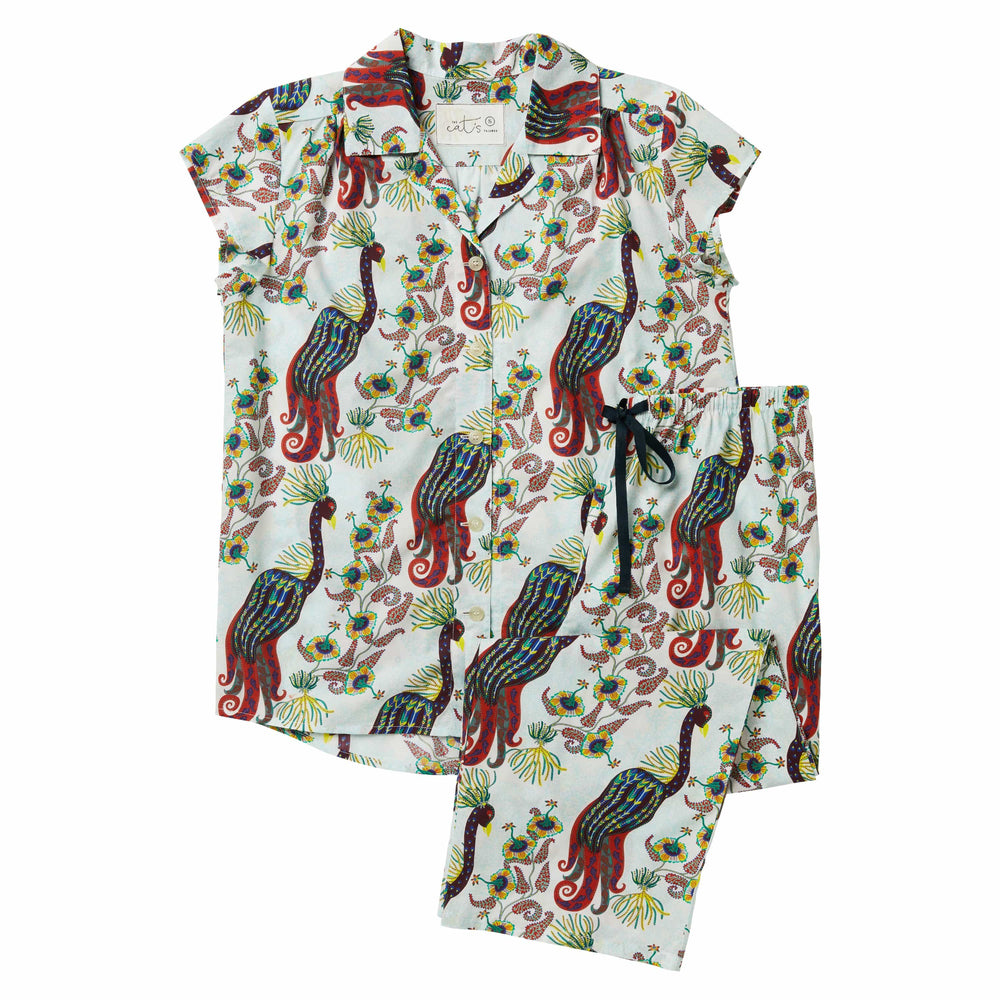 Peacock Tropicale Luxe Pima Capri Description White