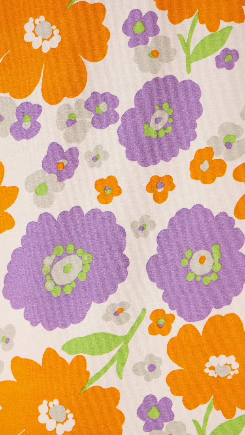 Popping Pansies Pima Knit Pullover Set Extra White