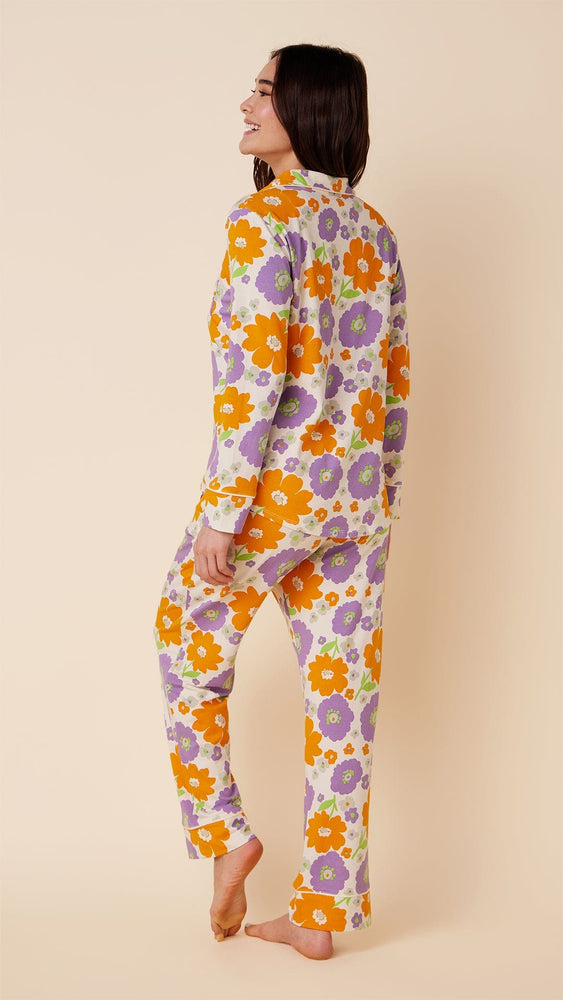 Popping Pansies Pima Knit Pajama Hover Extra White