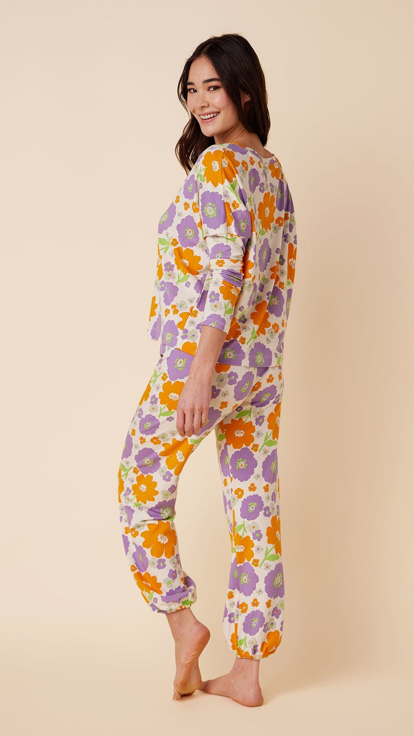 Popping Pansies Pima Knit Pullover Set Hover Extra White