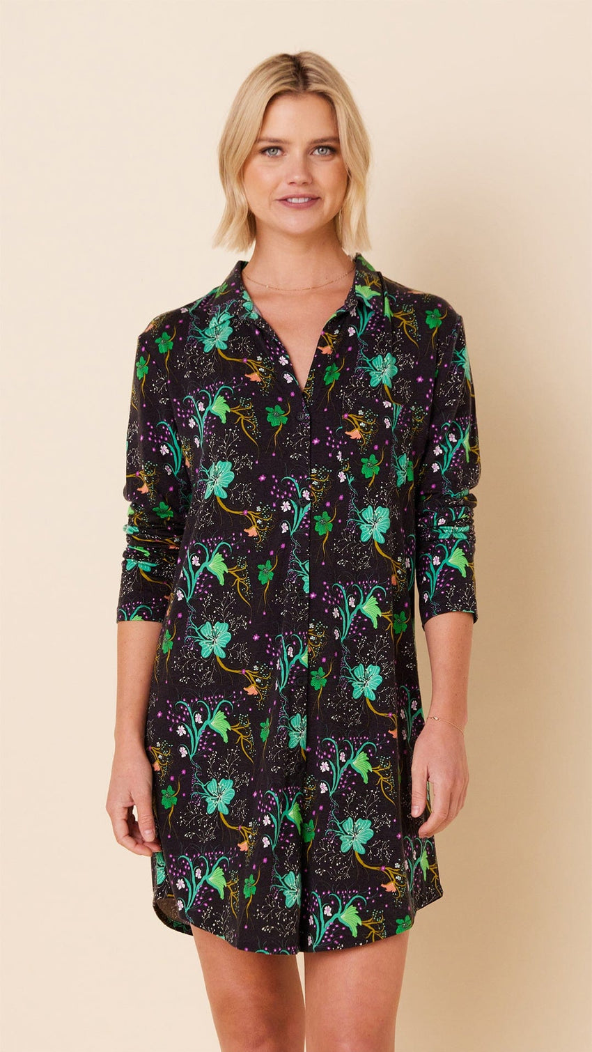 Stargazer Pima Knit Night Shirt Main Black