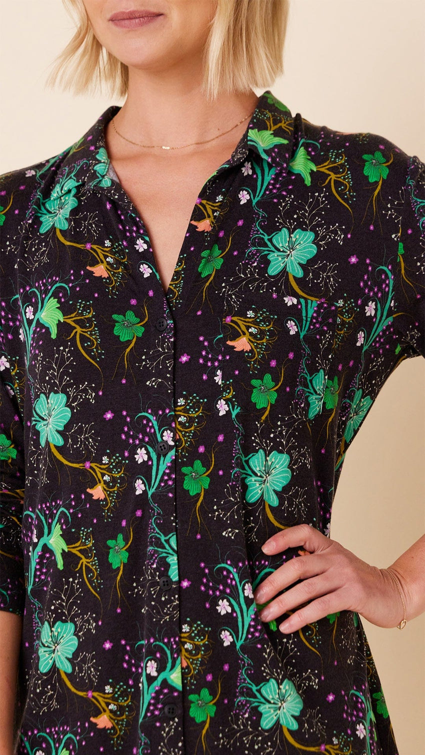 Stargazer Pima Knit Night Shirt Extra Black