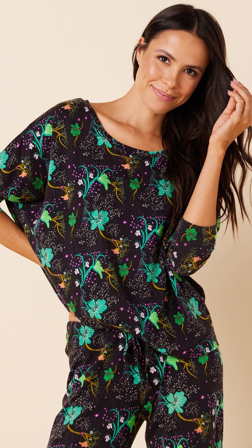 Stargazer Pima Knit Pullover Set Main Black