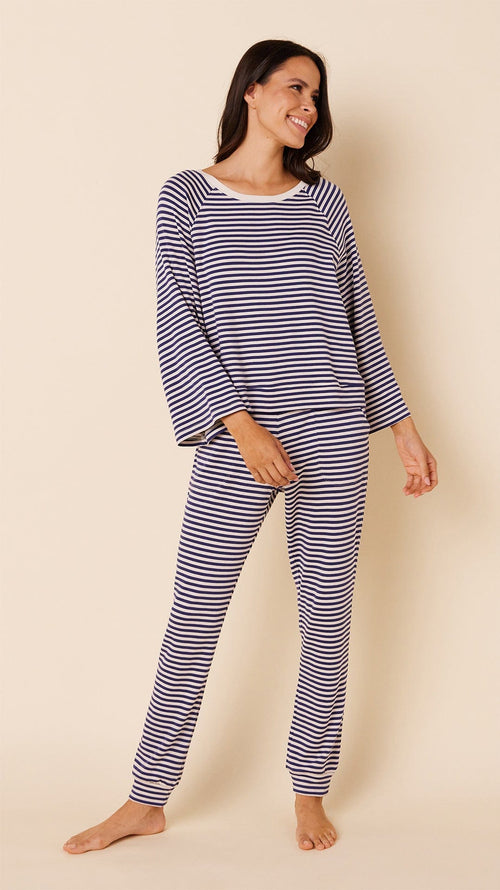 The Cat's Lounge Striped Set Main White