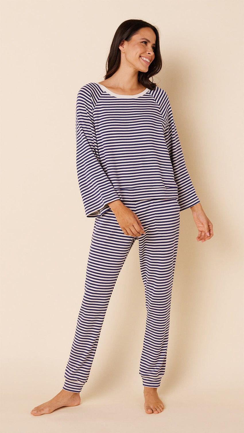 The Cat's Lounge Striped Set Main White