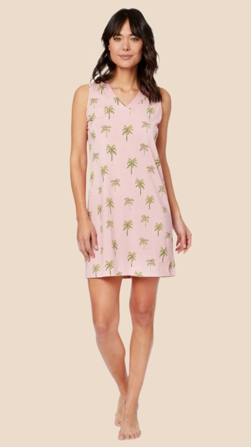 Tahiti Palm Pima Knit Nightgown Tahiti Palm Pima Knit Nightgown