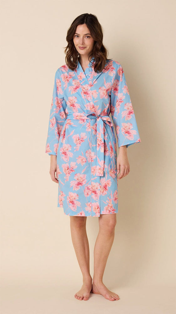 Celeste Luxe Pima Kimono Robe Blue Main