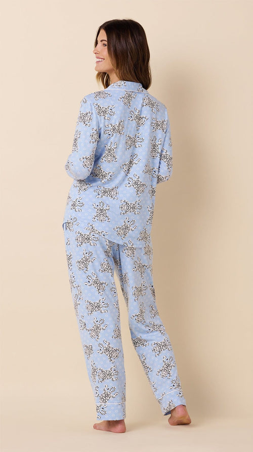 Bengal Blue Pima Knit Long-Sleeved Pajama Extra blue