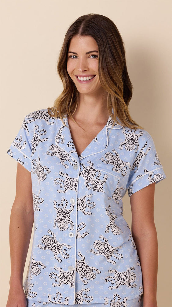 Bengal Blue Pima Knit Short Set Extra Blue