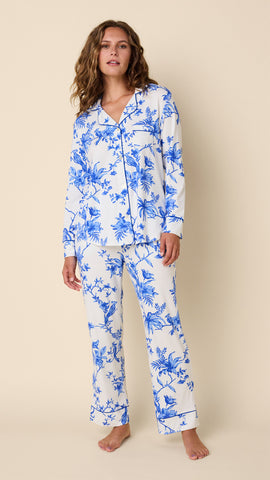 Bluebird Blossom Pima Knit Long-Sleeved Pajama