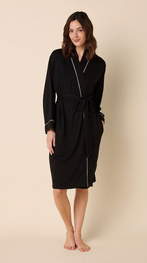 Classic Pima Knit Robe - Midnight Midnight Main