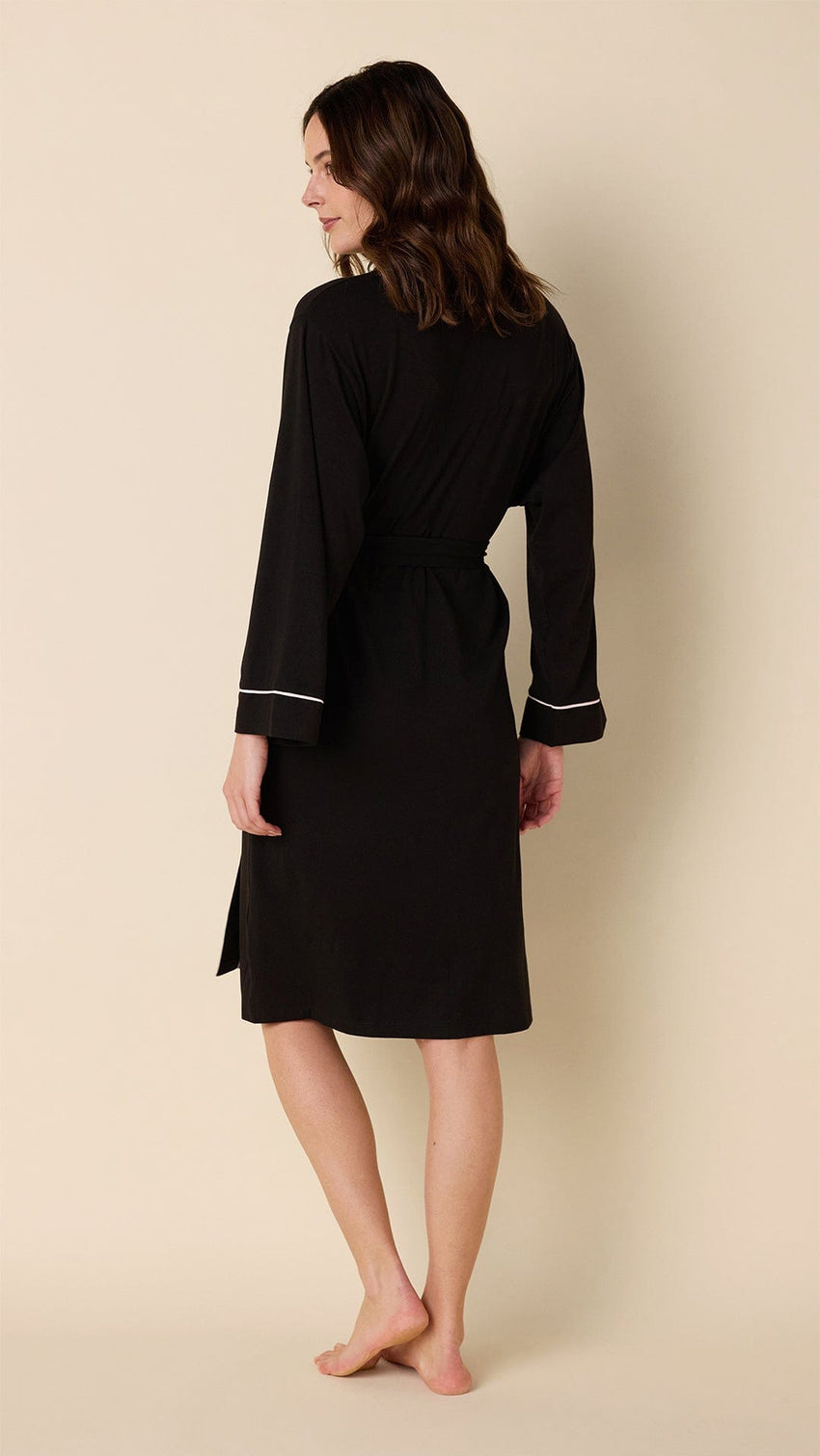 Classic Pima Knit Robe - Midnight Midnight Hover