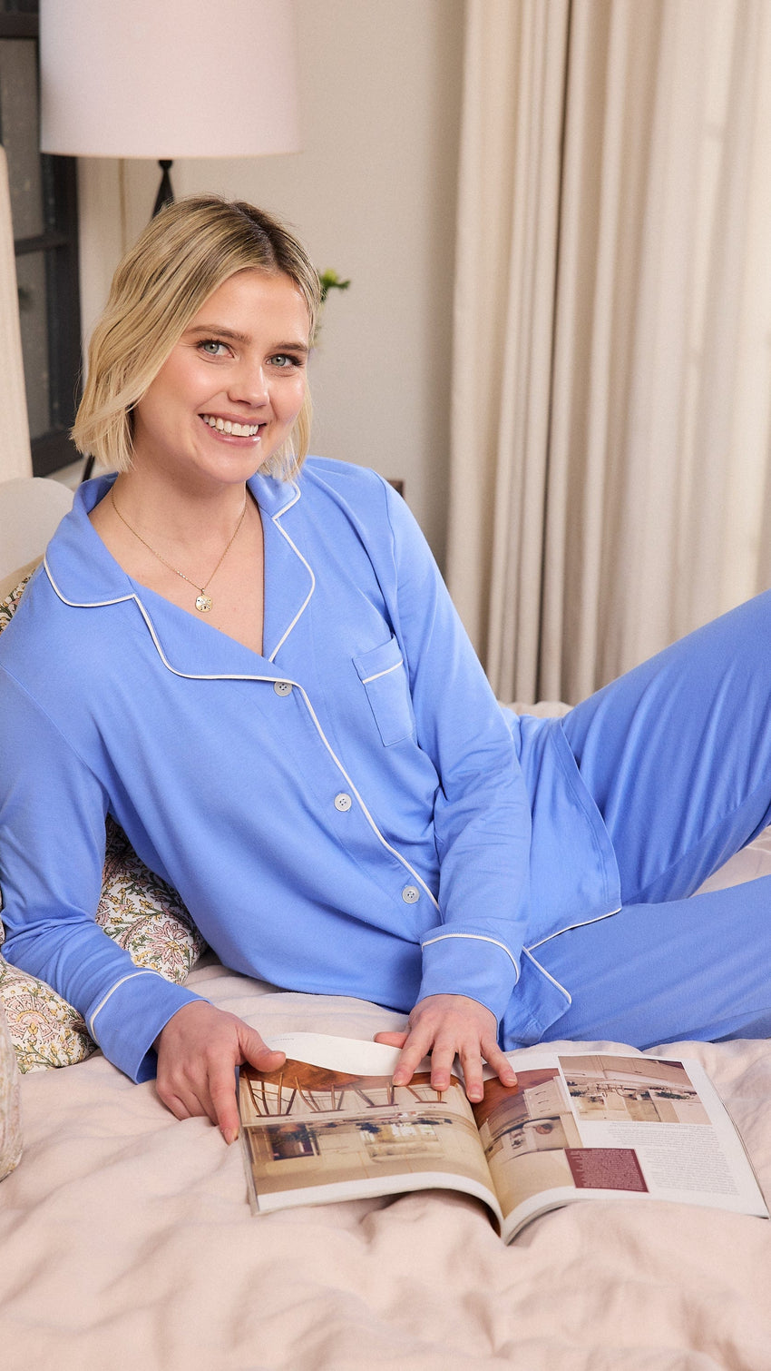 Classic Pima Knit Pajama - Provence Extra Blue