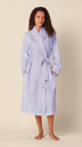 Classic Luxe Pima Shawl Collar Robe - Periwinkle