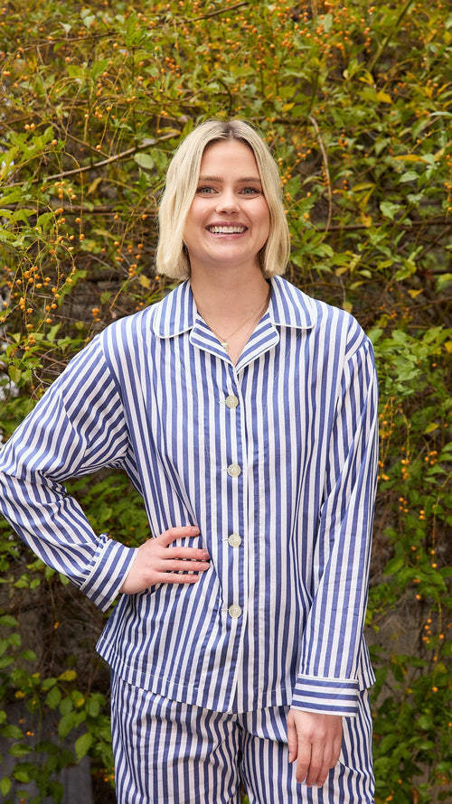 Classic Stripe Luxe Pima Pajama - Navy Extra Navy