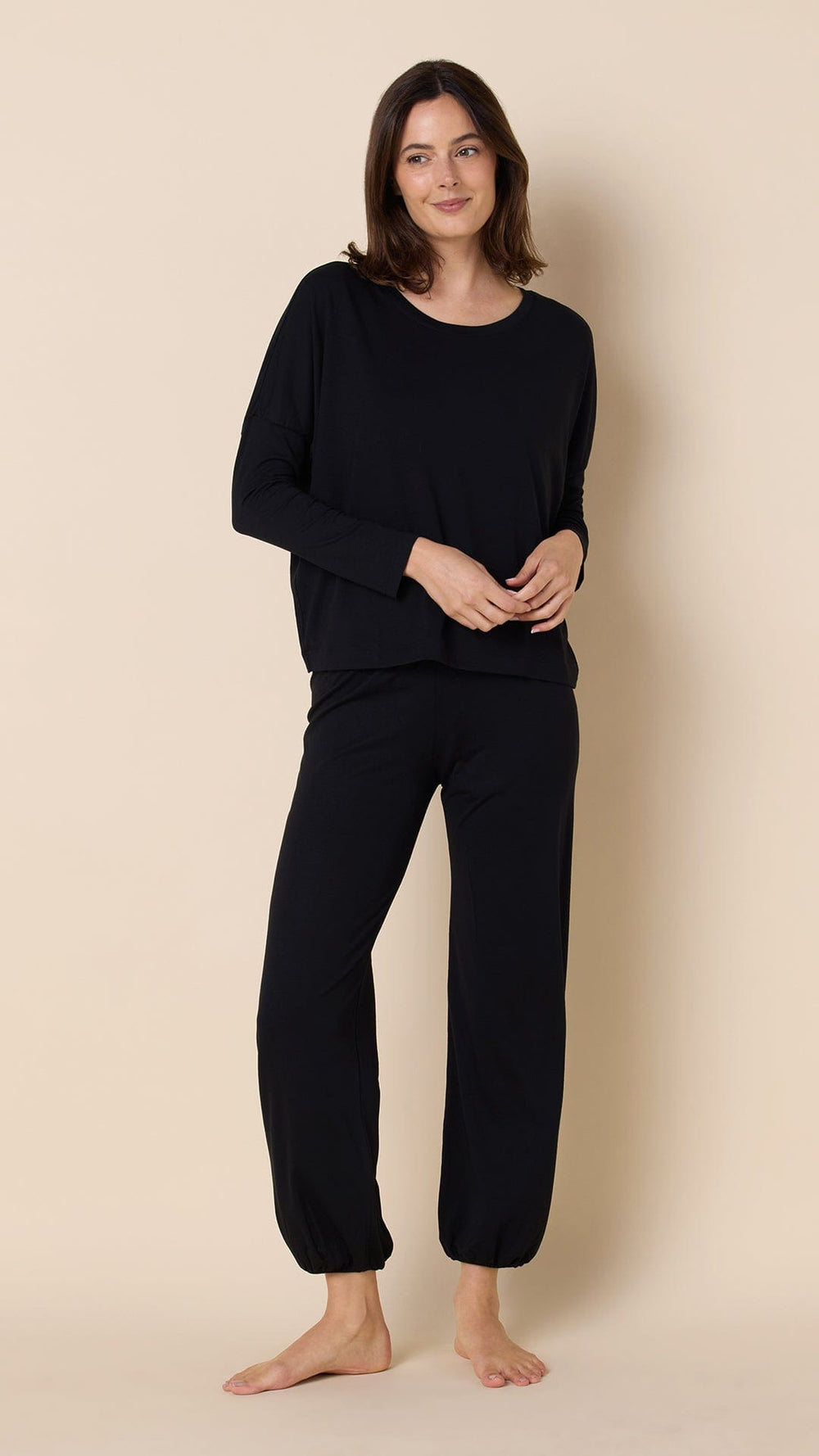 Classic Pima Knit Pullover Set - Midnight Hover Midnight