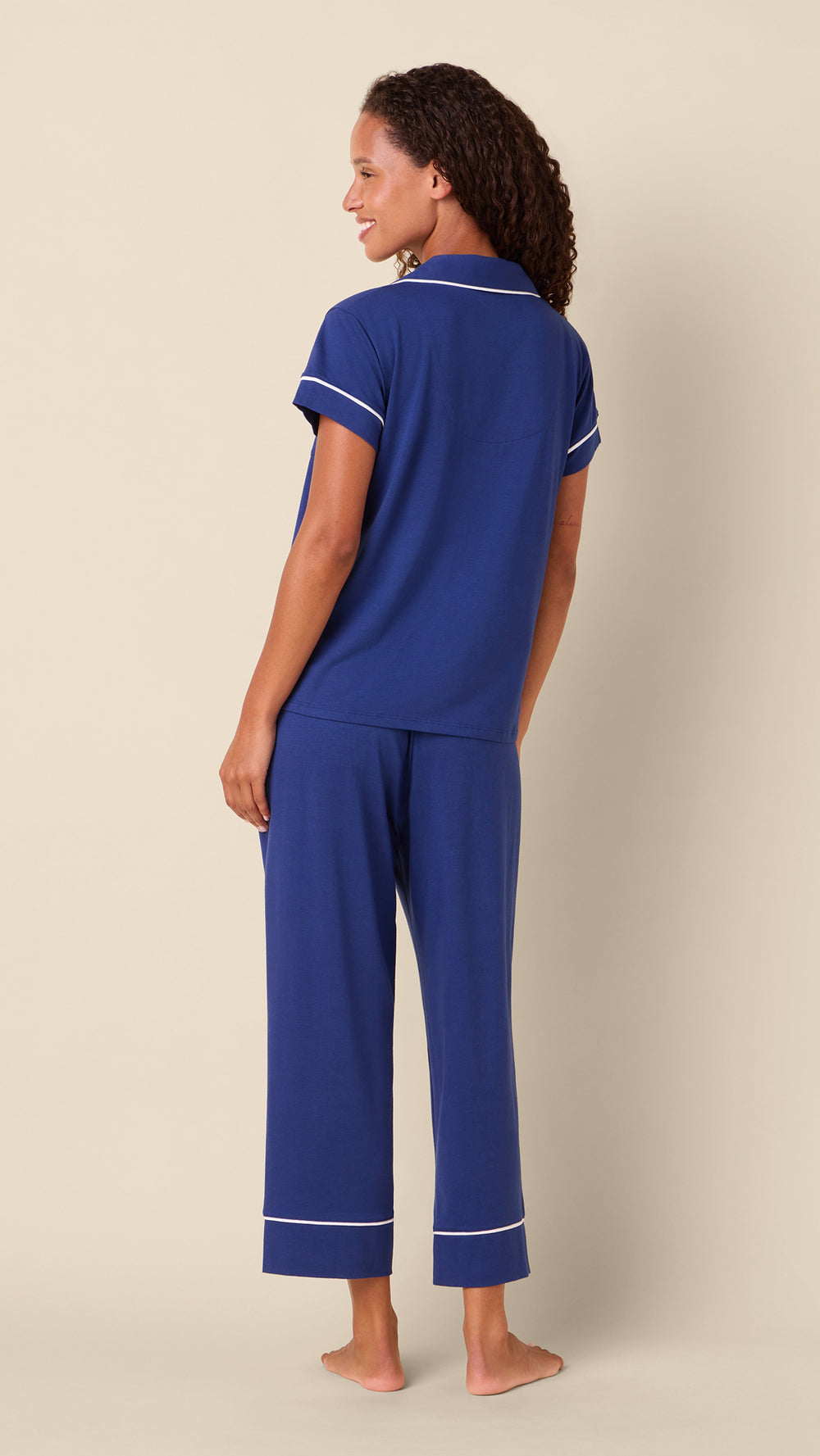 Classic Pima Knit Capri - Marine Blue Hover Marine Blue