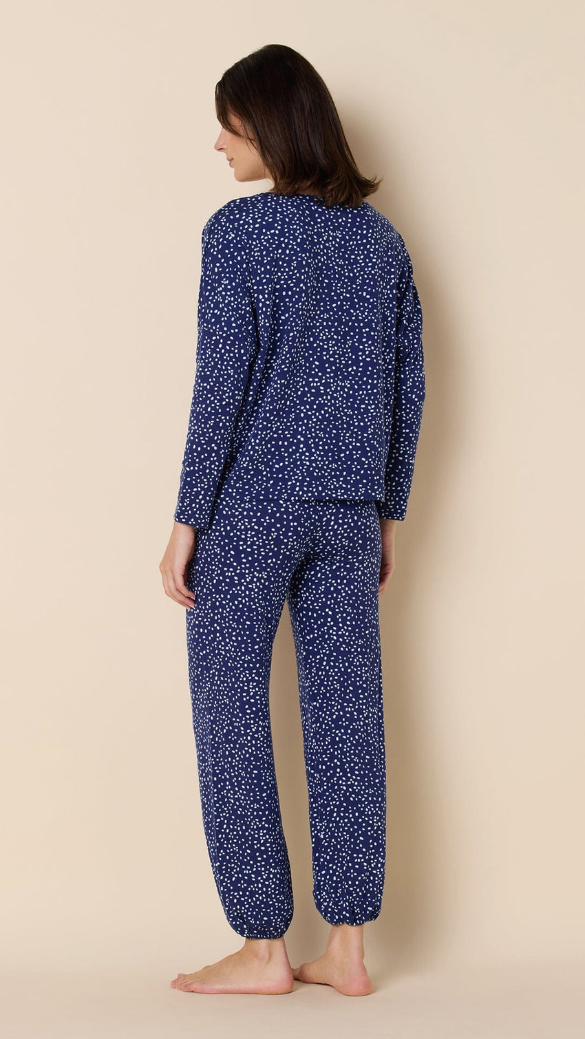 Confetti Dot Pima Knit Pullover Set - Navy Hover Navy