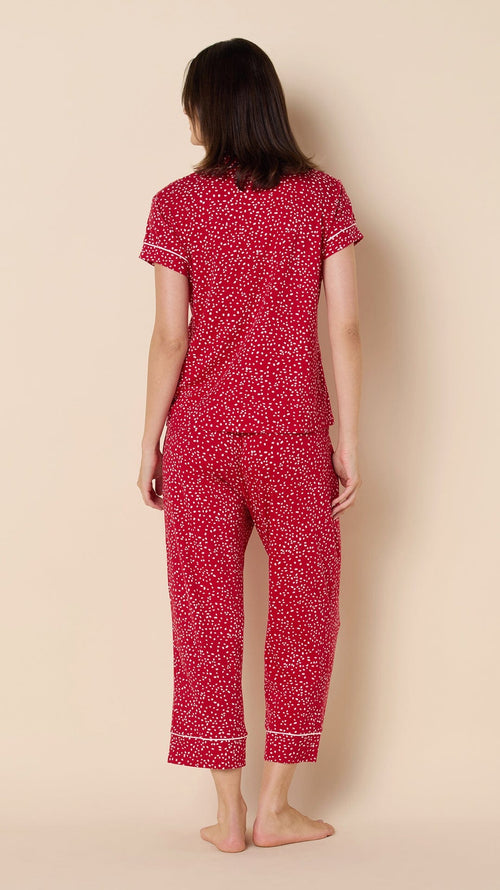 Confetti Dot Pima Knit Capri - Red Hover Red