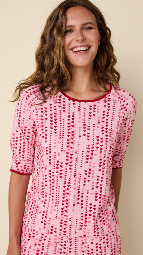 Dreamy Hearts Pima Knit Simple Set Extra Pink