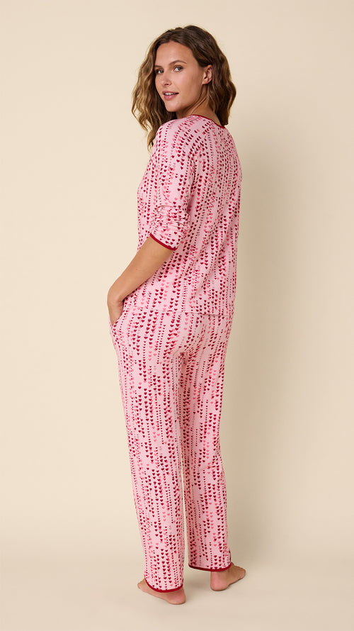 Dreamy Hearts Pima Knit Simple Set Hover Pink