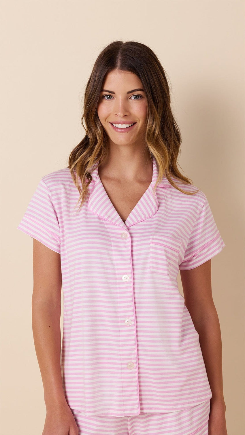 Essential Stripe Short Set - Pink Moment Extra Pink Moment