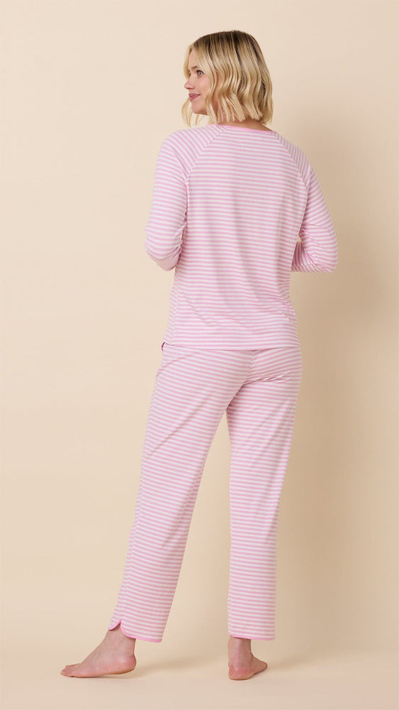 Essential Stripe Pima Knit Simple Set - Pink Moment Extra Pink Moment