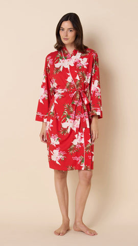 Flora Festiva Pima Knit Kimono Robe