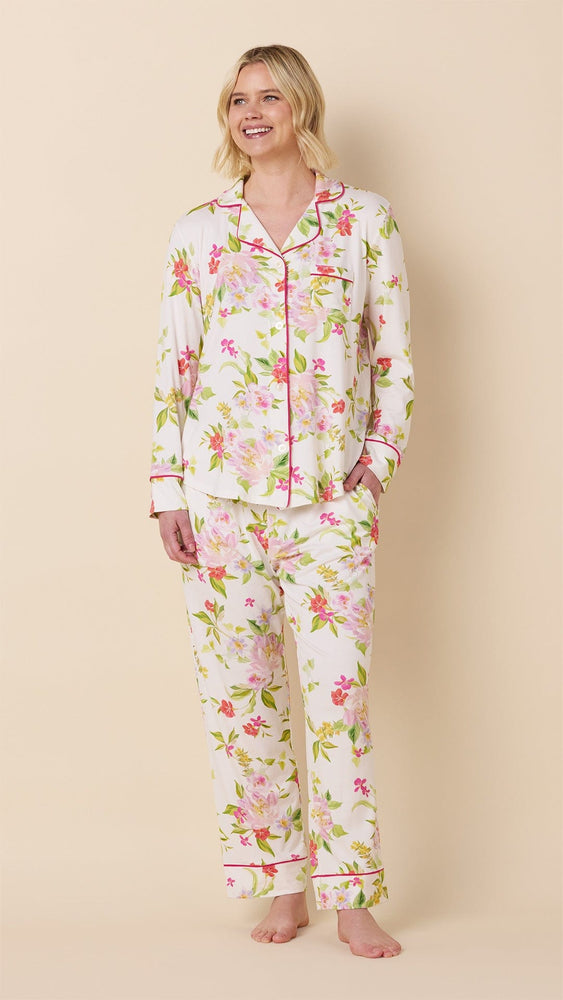 Florentina Pima Knit Long-Sleeved Pajama Extra Hover White