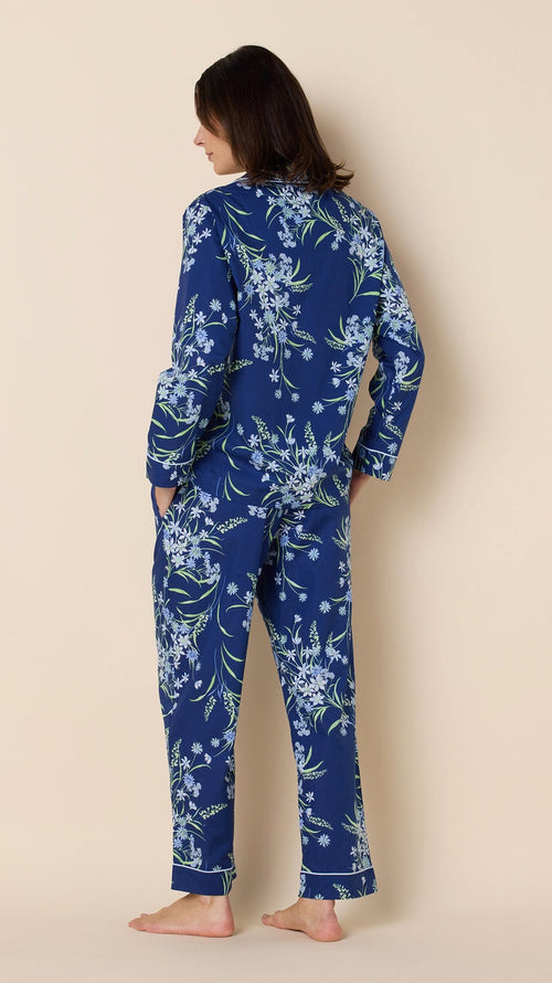 Garden Posy Luxe Pima Pajama - Navy Hover Navy