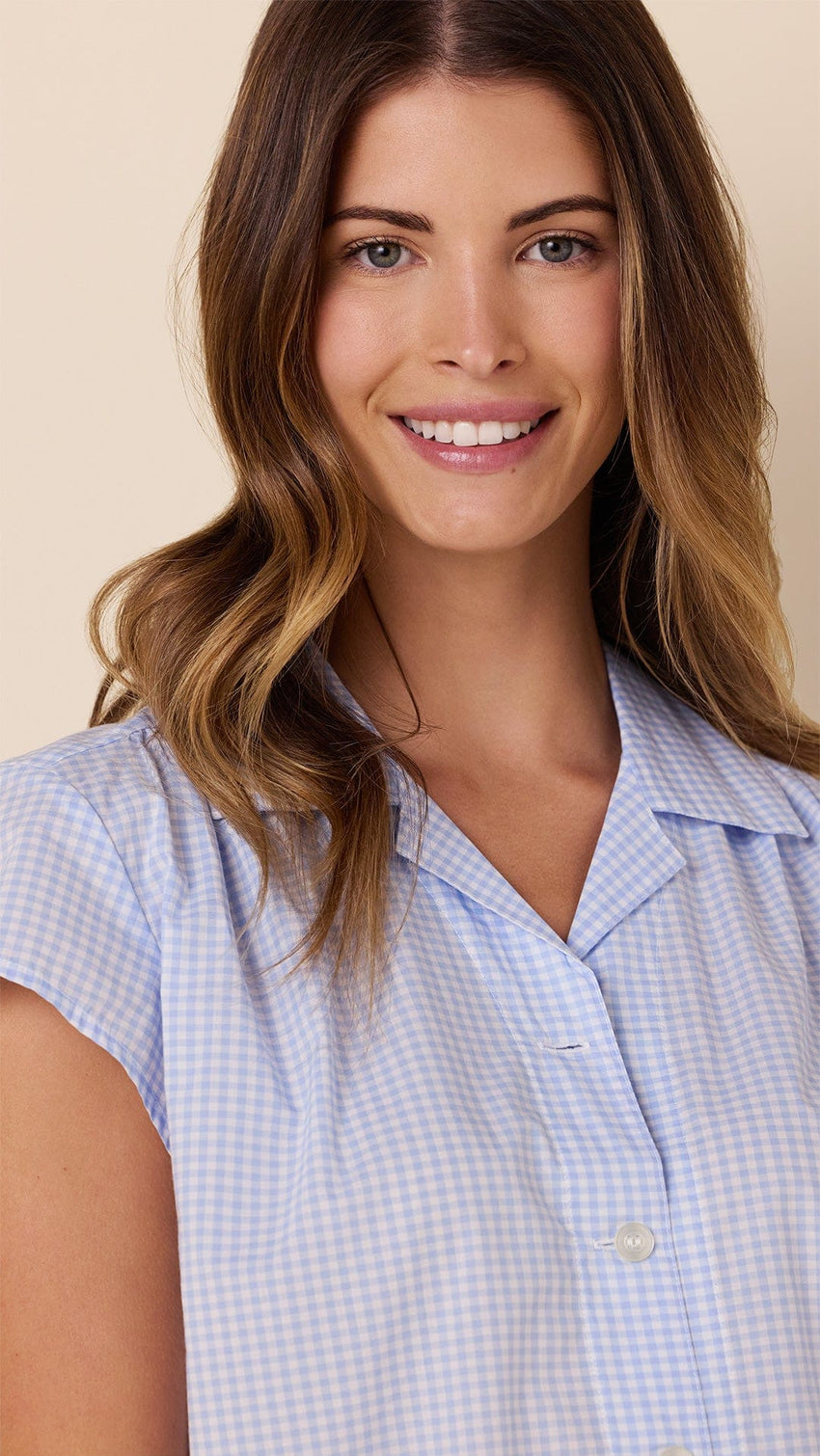 Classic Gingham Luxe Pima Capri - Blue Wide Blue