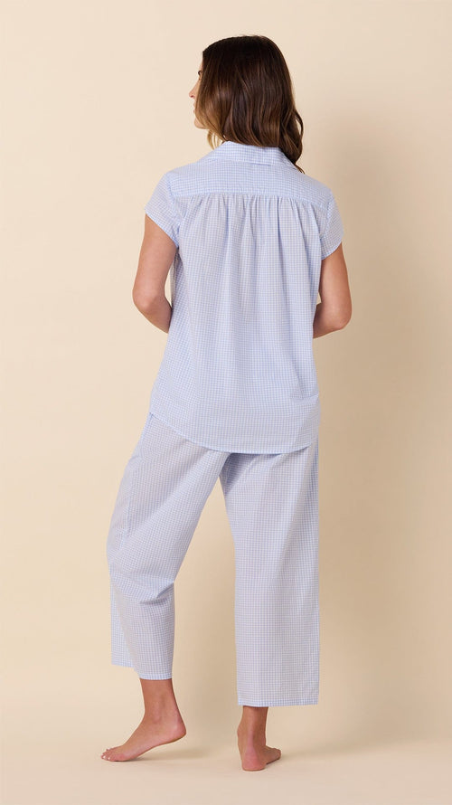 Classic Gingham Luxe Pima Capri - Blue Extra Blue