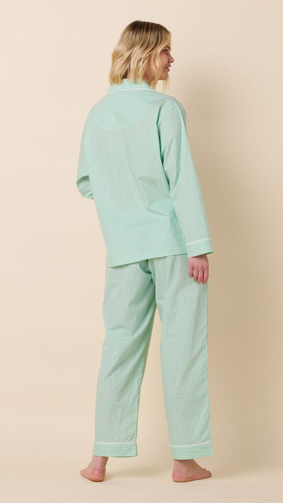 Classic Gingham Luxe Pima Long-Sleeved Pajama - Sea Green Extra Sea Green