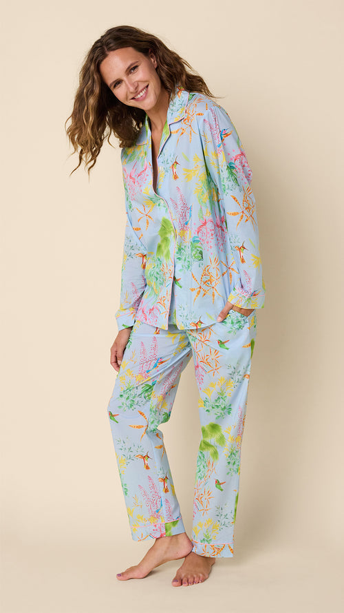 Hummingbird Voile Pajama Main Blue