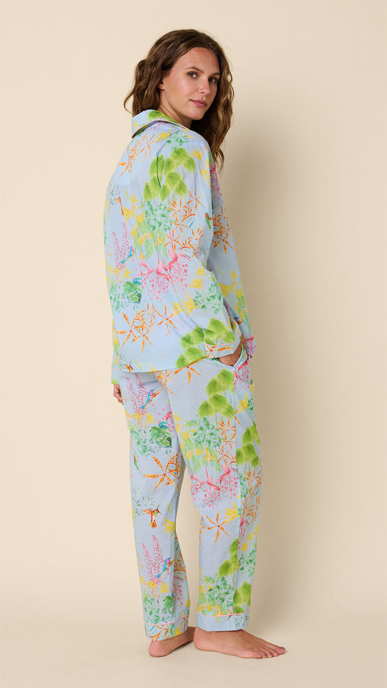 Hummingbird Voile Pajama Hover Blue