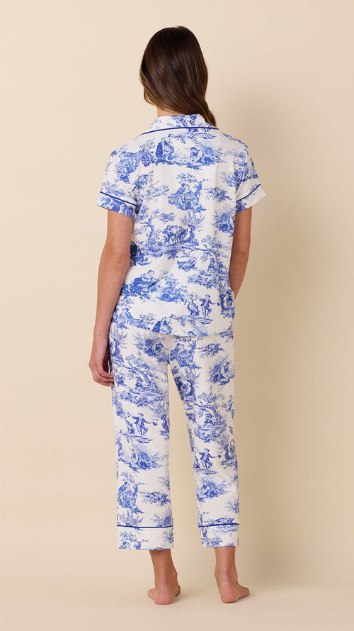 Idle Hours Pima Knit Capri Set - Blue Extra Blue