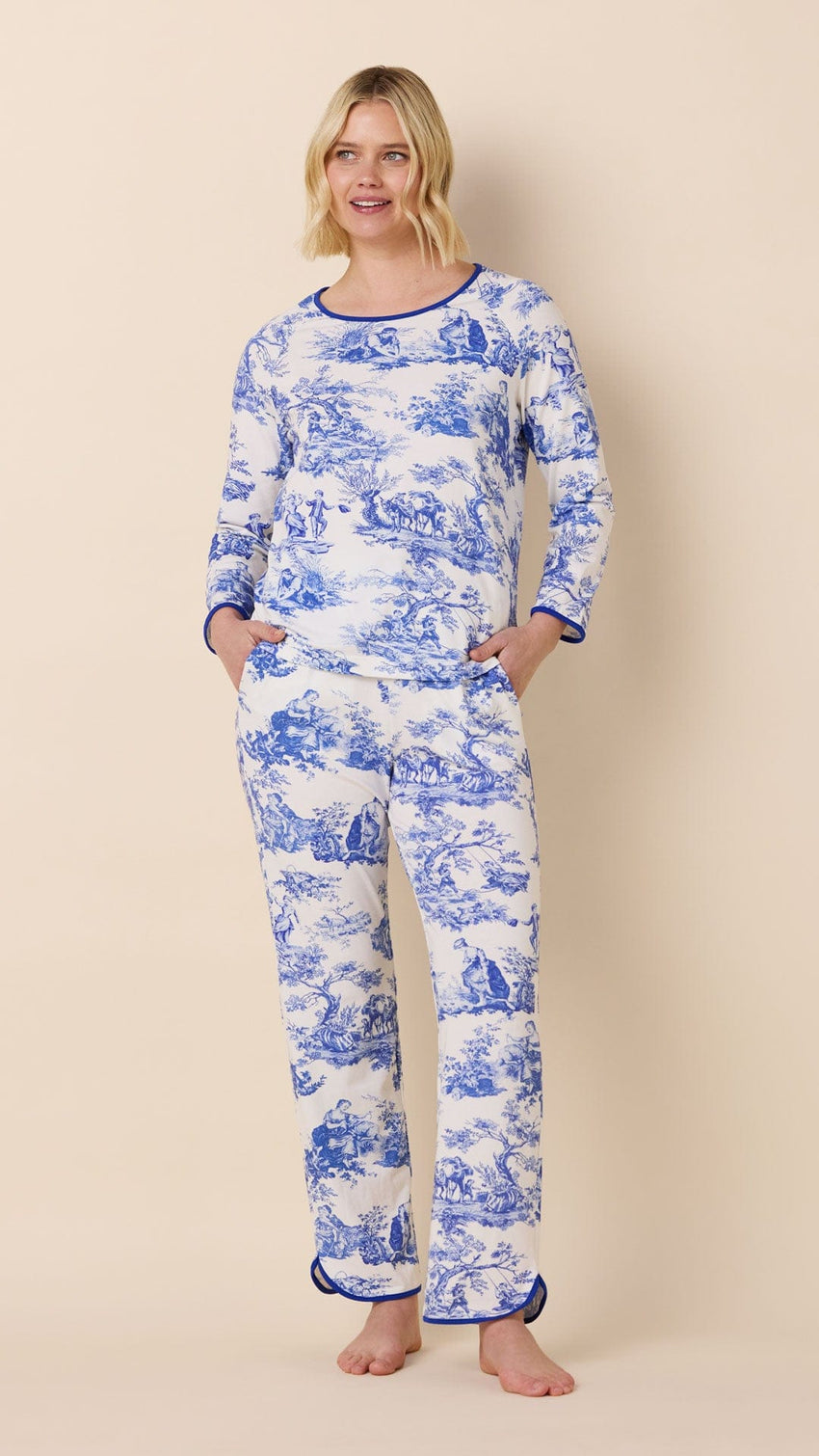 Idle Hours Pima Knit Simple Set - Blue Hover Blue