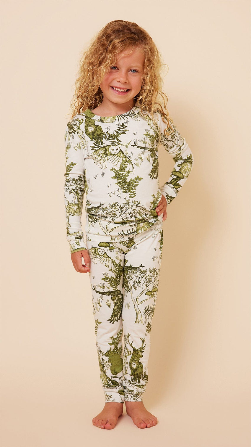 Woodside Kids Pima Knit Pajama Main White