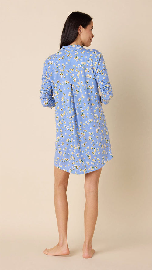 Marguerite Pima Knit Night Shirt Blue Hover