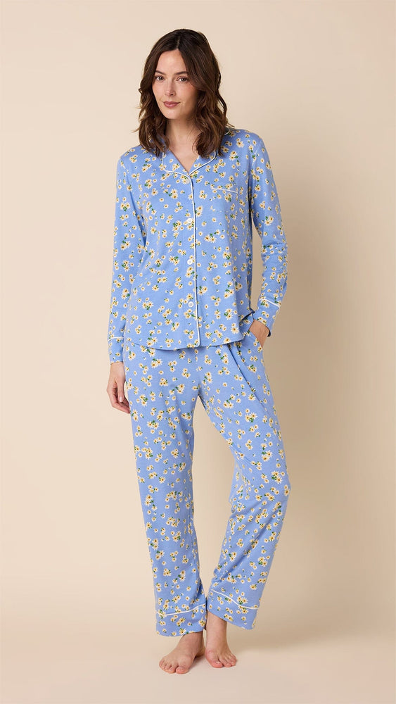 Marguerite Pima Knit Pajama Blue