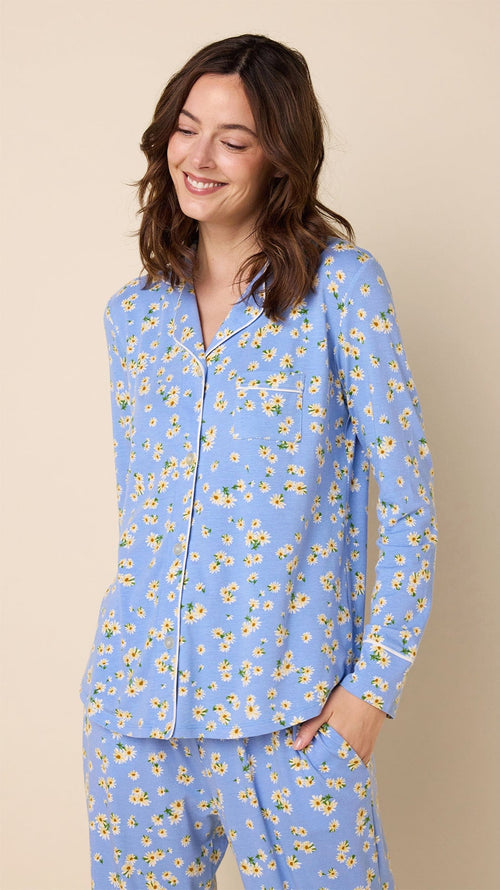 Marguerite Pima Knit Pajama Blue Extra