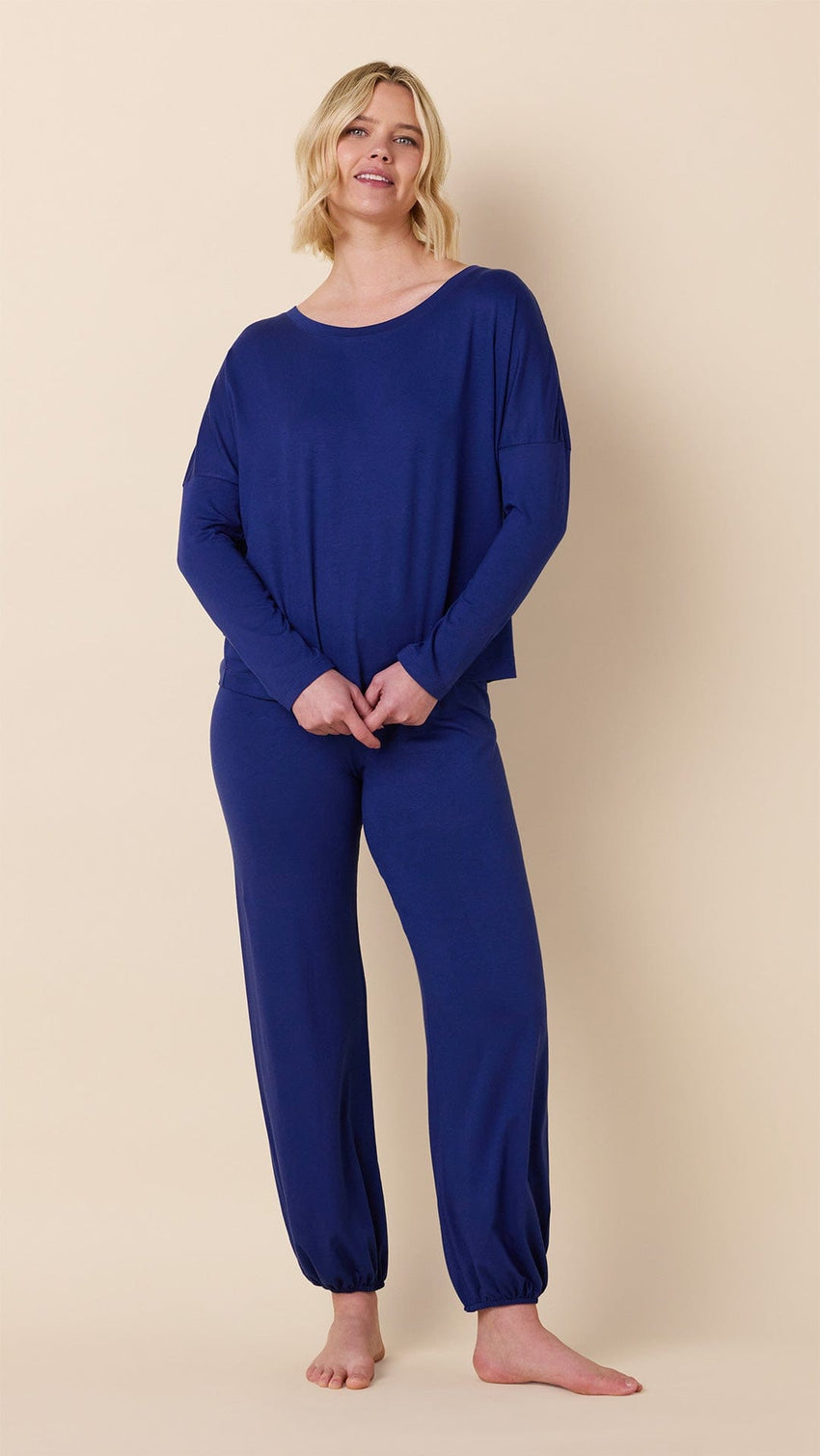 Classic Pima Knit Pullover Set - Marine Blue Main Marine Blue