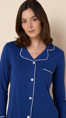 Classic Pima Knit Pajama - Marine Blue
